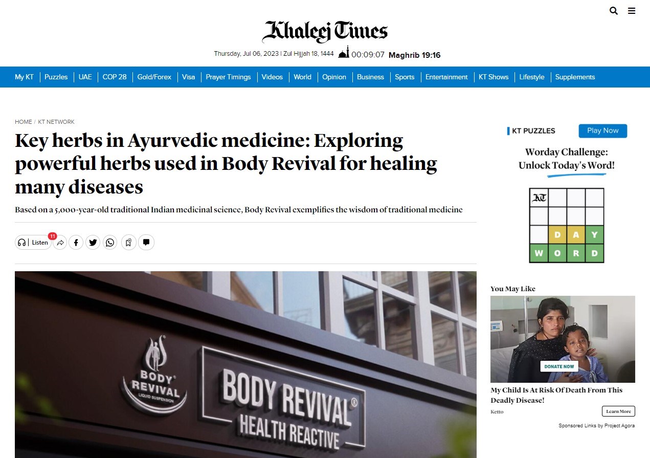 Key herbs in Ayurvedic medicine: Exploring powerful herbs used in Body Revival for healing many diseases