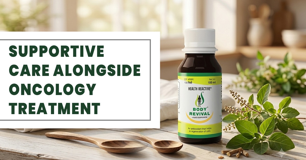 Ayurvedic supportive care formulation used alongside prescribed cancer treatment