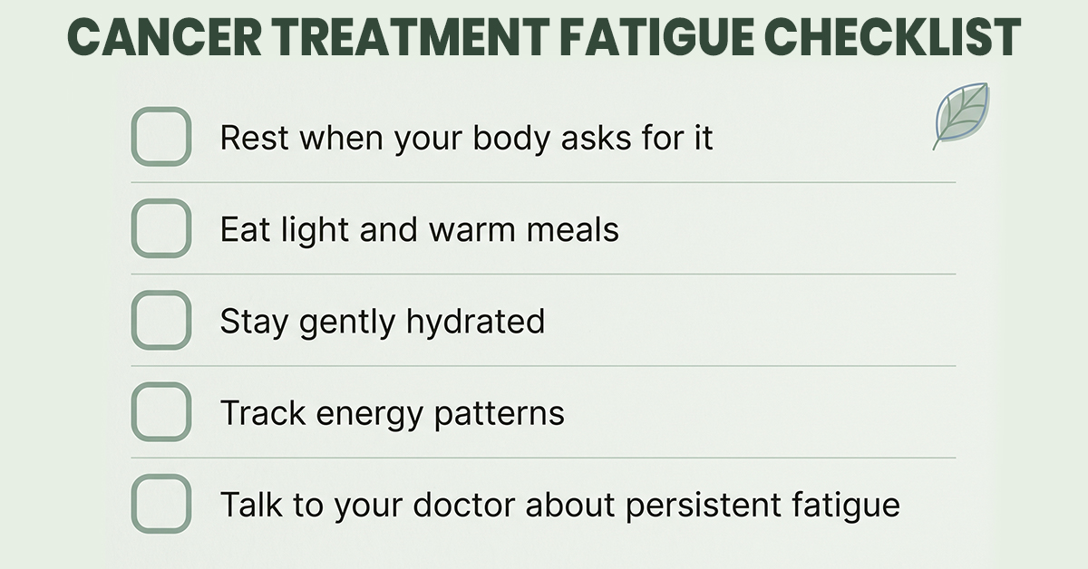 Checklist for managing fatigue during cancer treatment