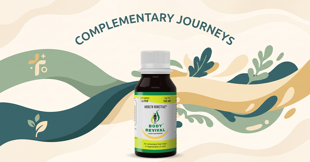 Illustration representing complementary Ayurvedic supportive care alongside conventional cancer treatment