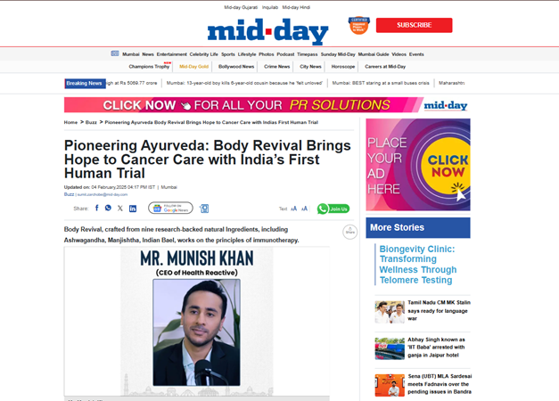 Pioneering Ayurveda: Body Revival Brings Hope to Cancer Care with India’s First Human Trial